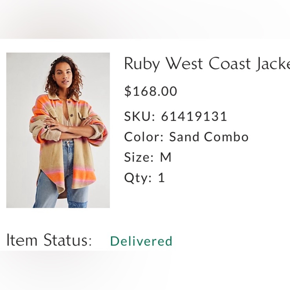 Ruby west coast jacket free people